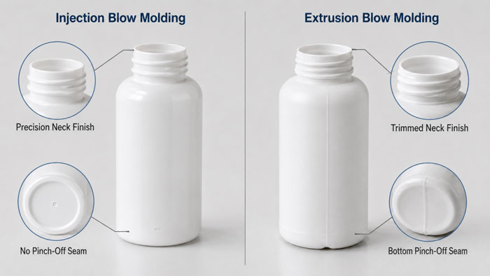 Image 1 - Injection Blow Molding vs Extrusion Blow Molding Neck Comparison