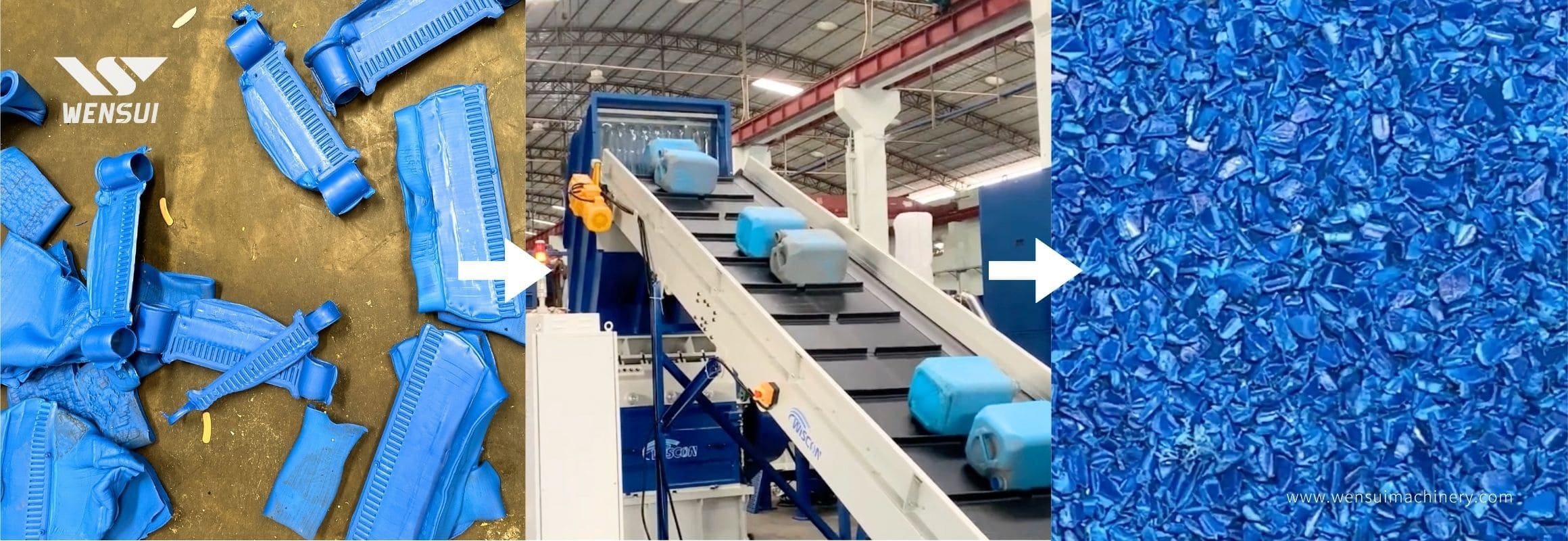 Extrusion blow molding flash scrap and regrind process